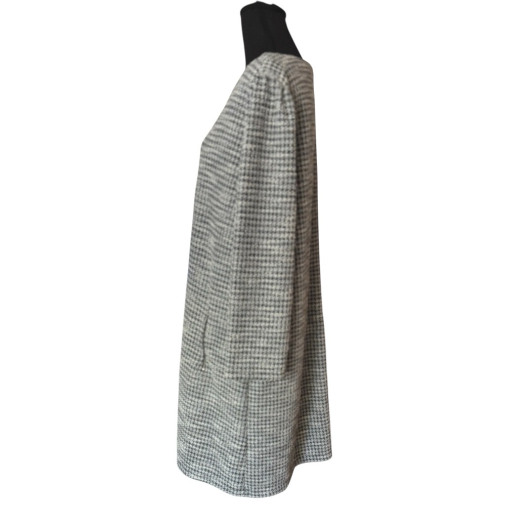 Gap Black White Silver Houndstooth Long Sleeve A-line Career Shift Dress Size XL - Picture 3 of 9